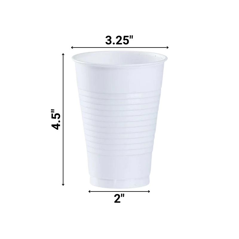 Load image into Gallery viewer, White Plastic Party Cup 12 oz Cups Party Dimensions
