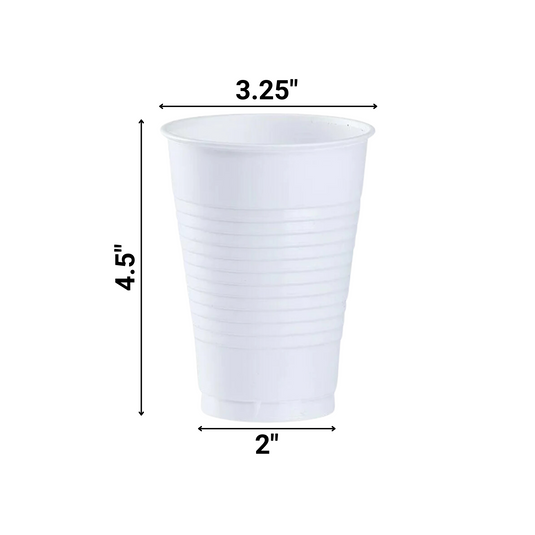 White Plastic Party Cup 12 oz Cups Party Dimensions