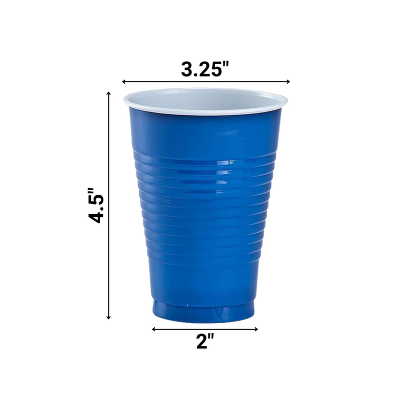 Load image into Gallery viewer, Blue Co-Ex Plastic Cup 12 oz Cups Party Dimensions
