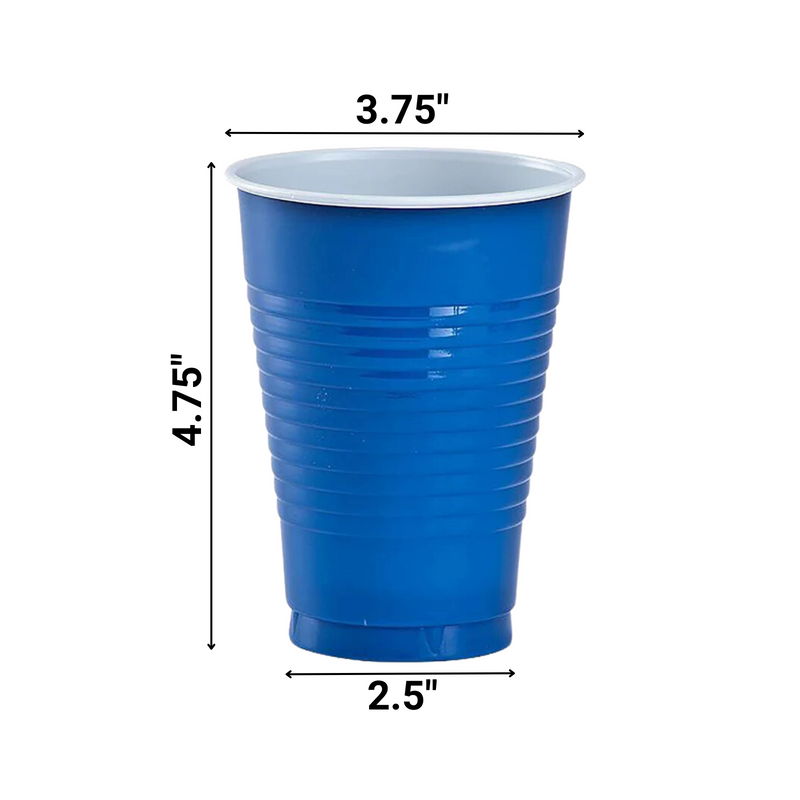 Load image into Gallery viewer, Blue Co-Ex Plastic Cup 18 oz Cups Party Dimensions
