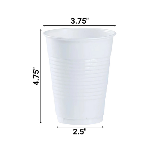 White Co-Ex Plastic Cup 18 oz Cups Party Dimensions