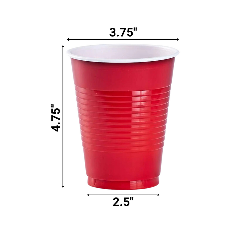 Load image into Gallery viewer, Red Co-Ex Plastic Cup 18 oz Cups Party Dimensions
