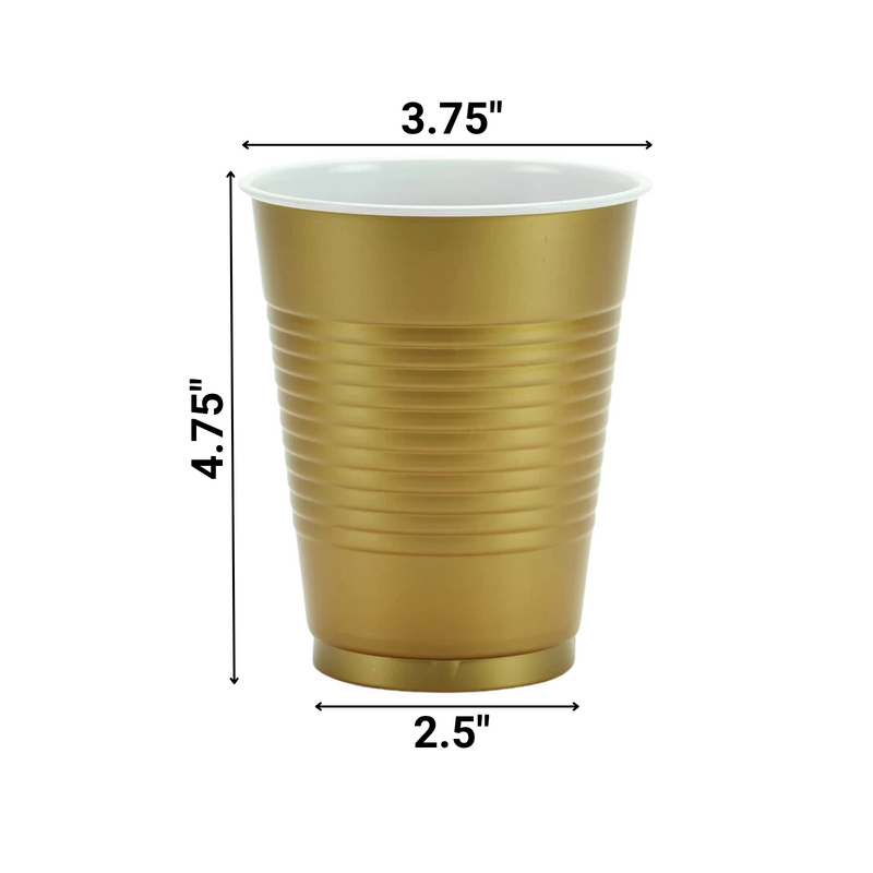 Load image into Gallery viewer, *WHOLESALE* Hanna K. Signature Plastic Cups Gold 18 oz : 600CT Cups Hanna K Signature
