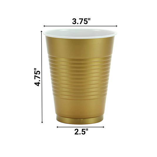 *WHOLESALE* Hanna K. Signature Plastic Cups Gold 18 oz : 600CT Cups Hanna K Signature