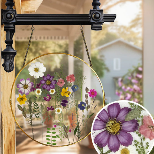 Glass Pressed Natural Flowers Sign | Our "Summer" SIGNS OF THE SEASONS Edition Whats trending ABH