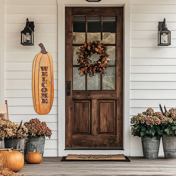 Welcome Pumpkin Porch Outdoor Sign General CT