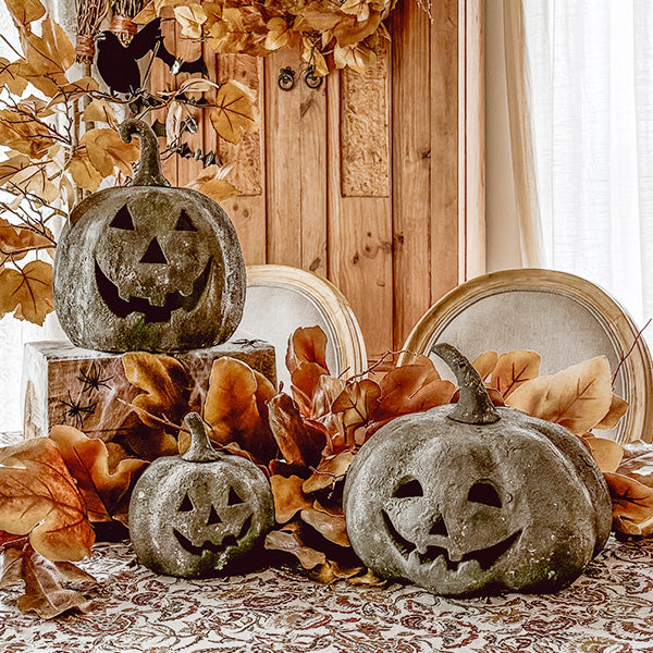 Terracotta Inspired Outdoor Jack-o-lanterns, Set of 3 General ABH