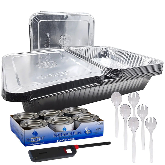 28PC Buffet Serving Kit Disposable Aluminum Refill Chafing Dish Buffet Serving kit (RACKS NOT INCLUDED) Disposable VeZee