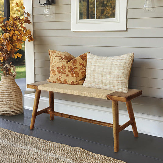 Wood Bench With Rope Accent General UMA