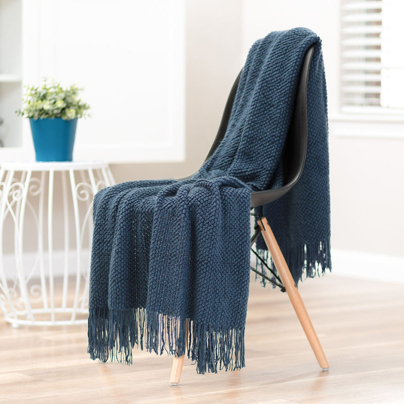 Load image into Gallery viewer, Roundpearl Knit Tassel Throw Blanket Gift Chanasya
