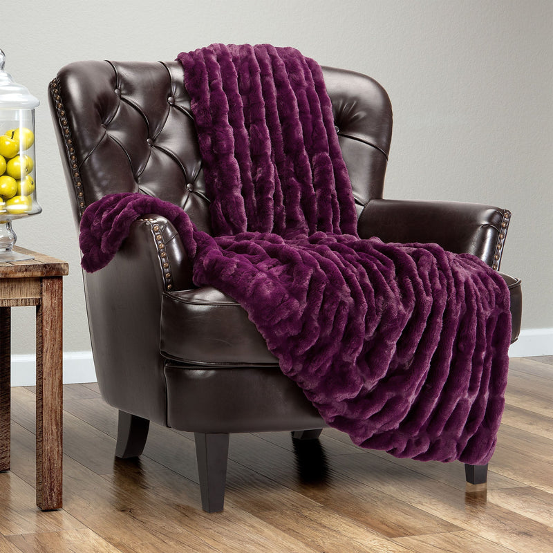 Load image into Gallery viewer, Ruched Faux Fur Throw Blanket Collective Chanasya
