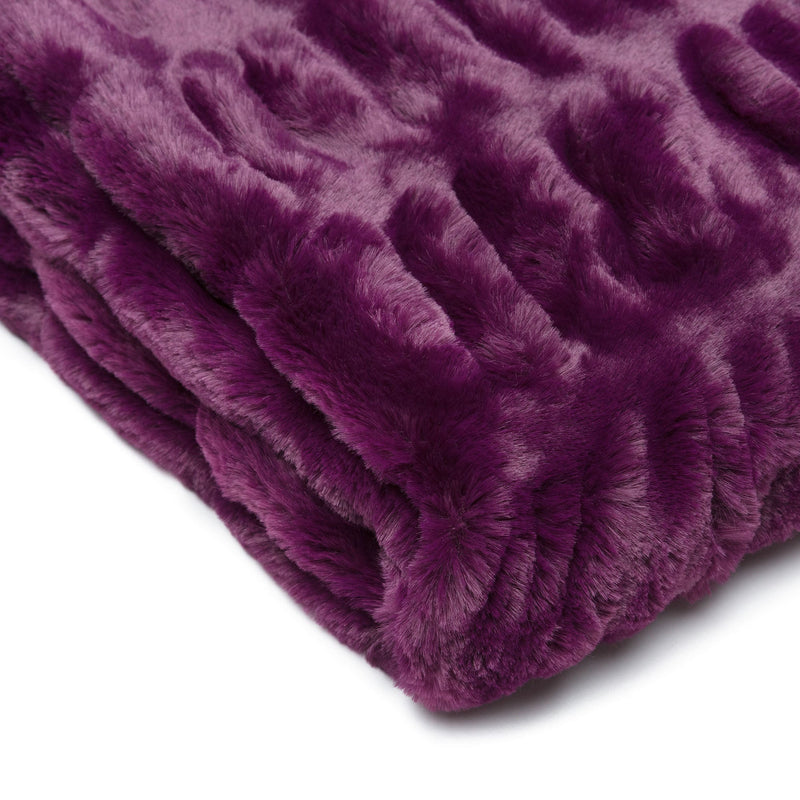 Load image into Gallery viewer, Ruched Faux Fur Throw Blanket Collective Chanasya
