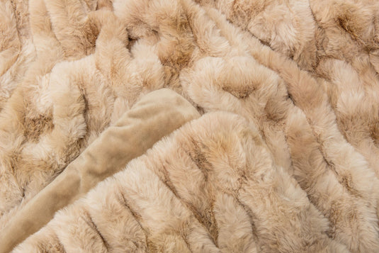 Ruched Faux Fur Throw Blanket Collective Chanasya