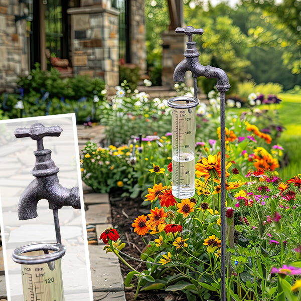 Vintage-Inspired Yard Stake Rain Gauge, Set of Two CT