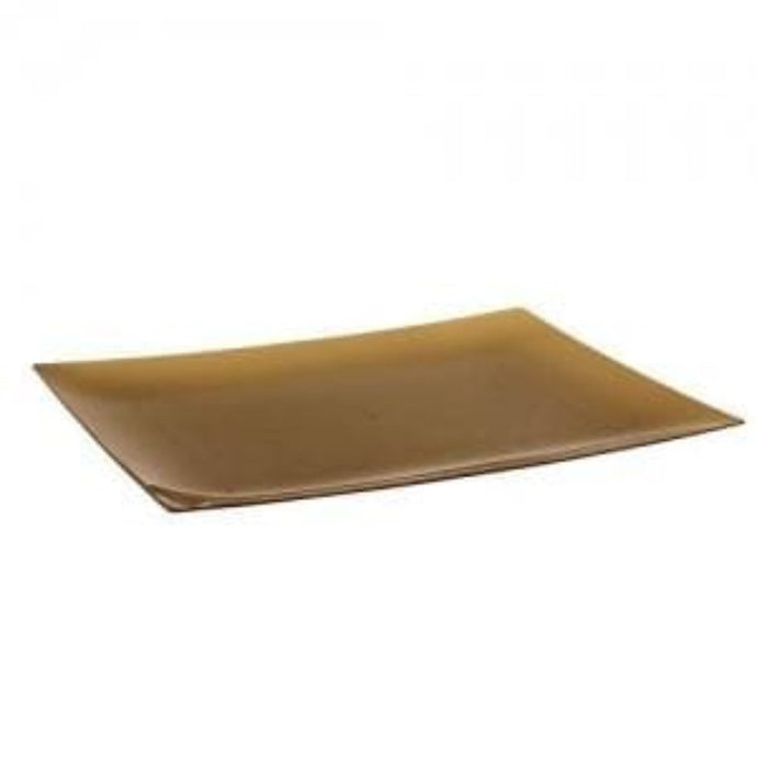 Rectangular Gold Plastic Salad Plates 9'' Disposable Plates Lillian