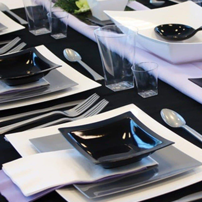 Load image into Gallery viewer, Rectangular Plastic Dessert Bowls Black 5 oz Bowls Lillian Tablesettings
