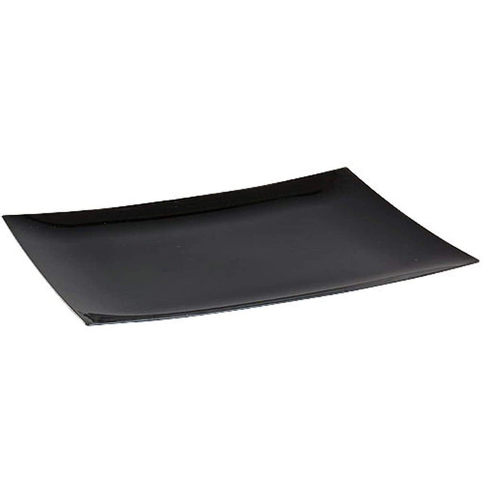 Rectangular Plastic Entree Plates Black 11.75