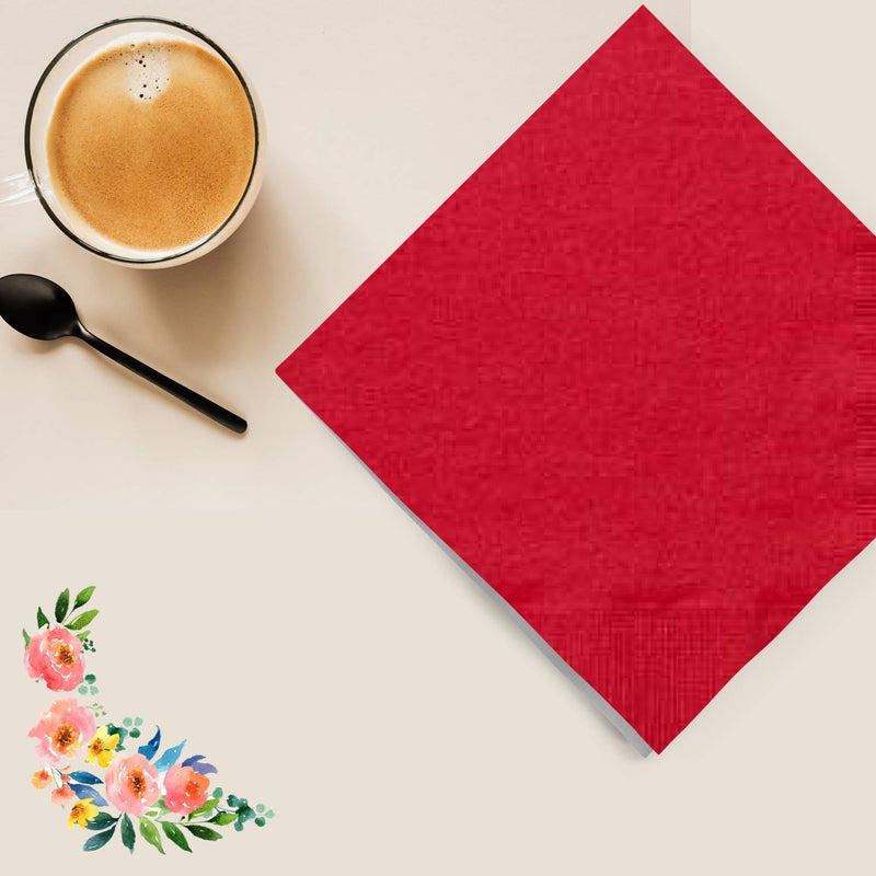 Load image into Gallery viewer, Red Lunch Napkins Napkins Party Dimensions
