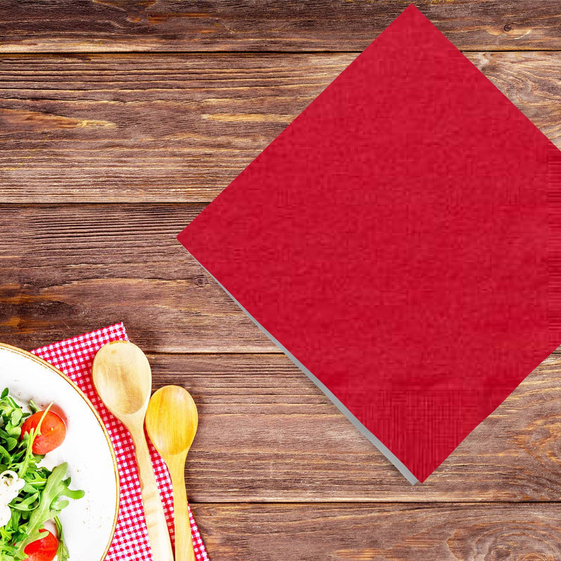 Load image into Gallery viewer, Red Lunch Napkins Napkins Party Dimensions
