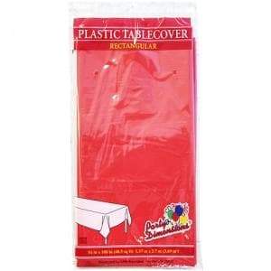 *WHOLESALE* Red Rectangular 54X108 Plastic Tablecover:48CT Table Cover Party Dimensions