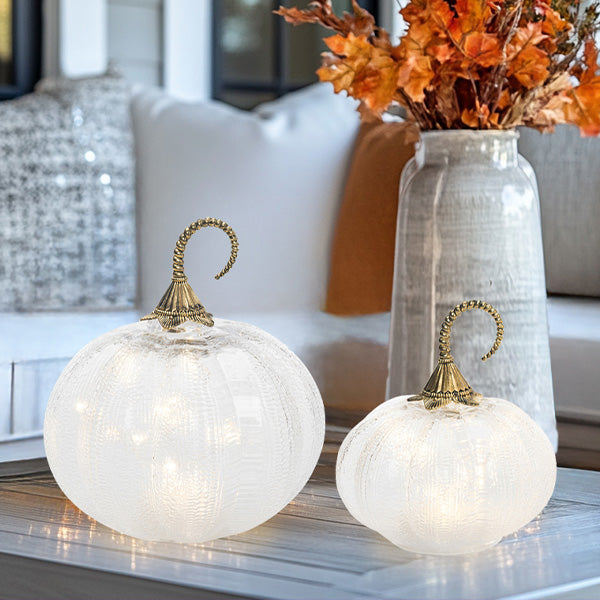 Glass Light Up Pumpkins, Set of 2 General TP