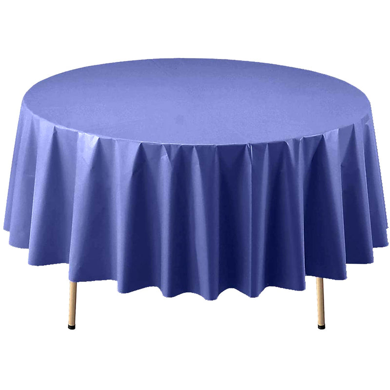 Load image into Gallery viewer, *WHOLESALE* TableCloth Plastic Disposable Round Blue 84&#39;&#39;:36CT Table Cover Party Dimensions
