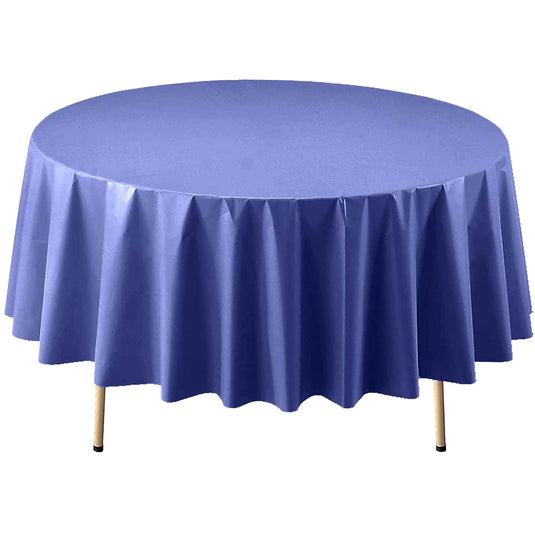 *WHOLESALE* TableCloth Plastic Disposable Round Blue 84'':36CT Table Cover Party Dimensions