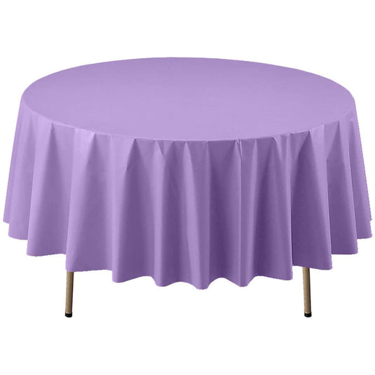 *WHOLESALE* TableCloth Plastic Disposable Round Hydrangea 84'':36CT Table Cover Party Dimensions