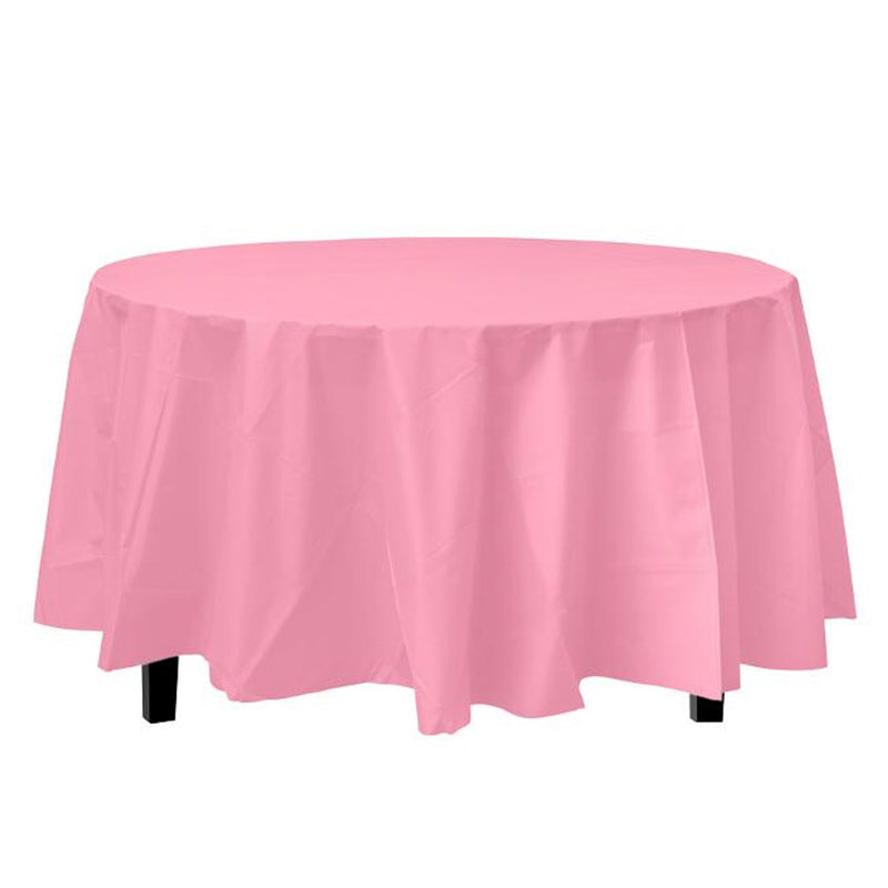 Load image into Gallery viewer, *WHOLESALE* TableCloth Plastic Disposable Round Pink 84&#39;&#39;:36CT Table Cover Party Dimensions
