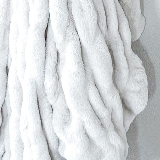 Ruched Faux Fur Throw Blanket Collective Chanasya