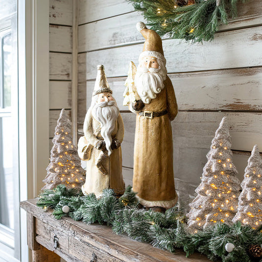 Distressed Tall Santa Figurines, Set of 2 Whats trending KAL