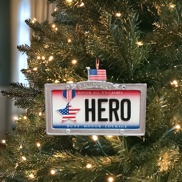 Hero License Plate Ornament Gift SD