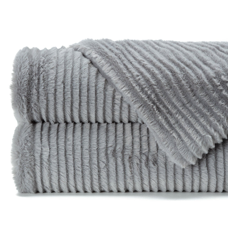 Load image into Gallery viewer, Stripe Textured Faux Fur Throw Blanket Collective Chanasya
