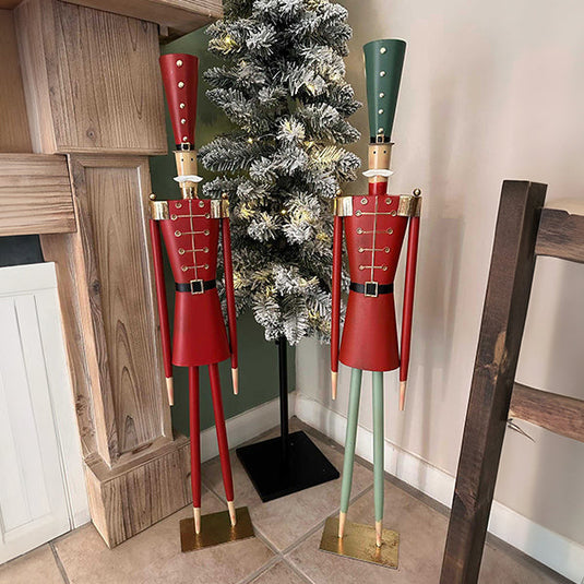 35 Inch Tall Metal Christmas Soldiers, Set of 2 Steal Day KAL