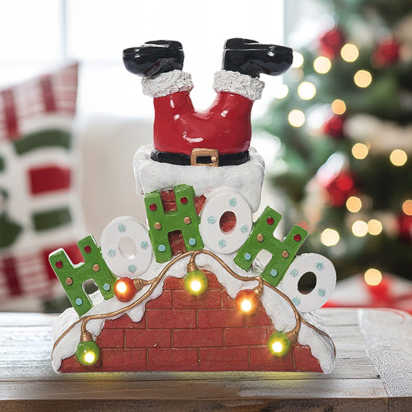 Light Up Upside Down Santa Chimney Steal Day TP