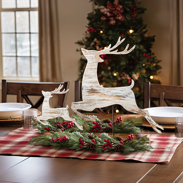 Distressed Wooden Tabletop Reindeer, Set of 2 General CT