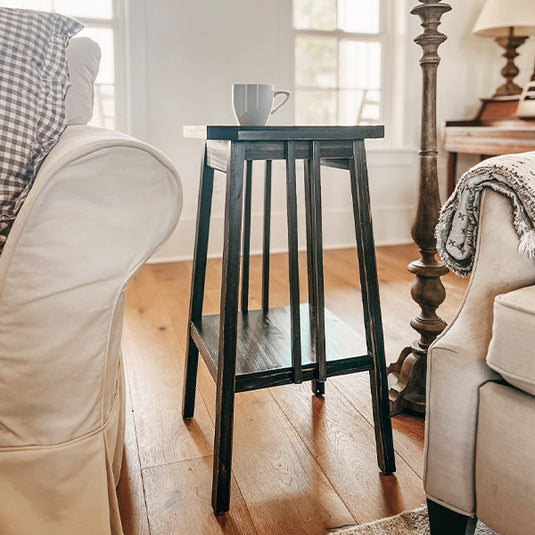 Two Tier Wood Side Table Plant Stand General ABH