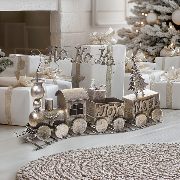 37 Inch Metal Silver Christmas Train Whats trending TP