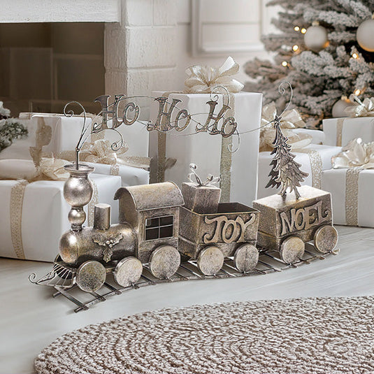 37 Inch Metal Silver Christmas Train Whats trending TP