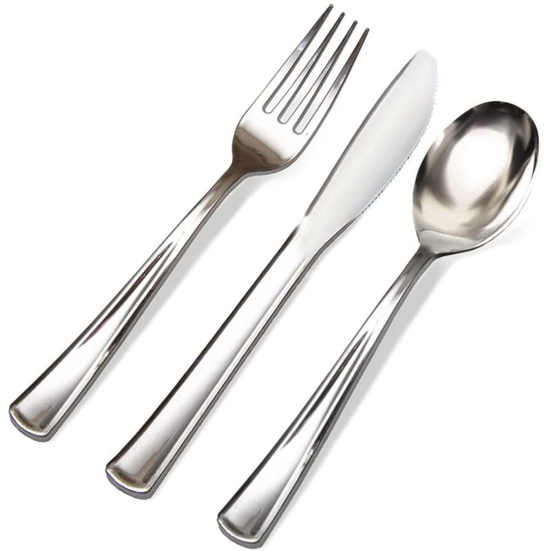 Load image into Gallery viewer, Premium Plastic Fork Polished Silver Tablesettings Lillian
