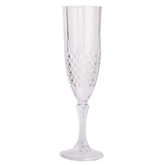 Simcha Collection Crystal Effect Elegant Plastic Champagne Flutes 5oz Cups Blue Sky