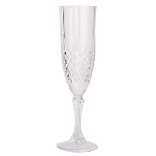 Simcha Collection Crystal Effect Elegant Plastic Champagne Flutes 5oz Cups Blue Sky