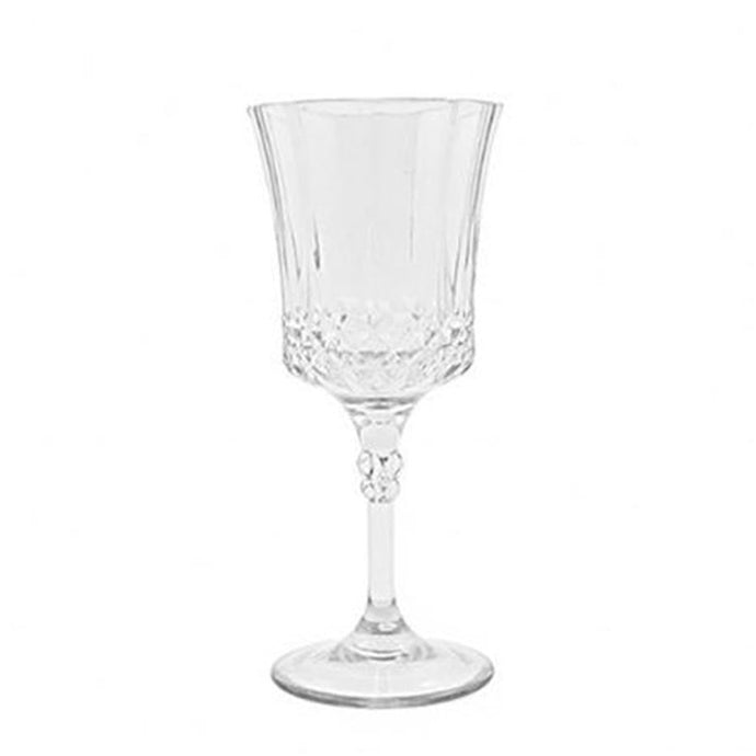 Simcha Collection Crystal Like Elegant Plastic Wine Glasses French Goblets Clear 10oz Wine Goblets Blue Sky