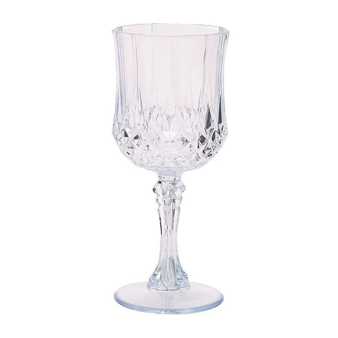 Simcha Collection Crystal Like Elegant Plastic Wine Glasses 8 oz Cups Blue Sky