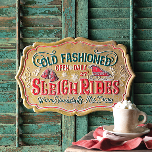 Old Fashioned Sleigh Rides Wall Sign General CTW