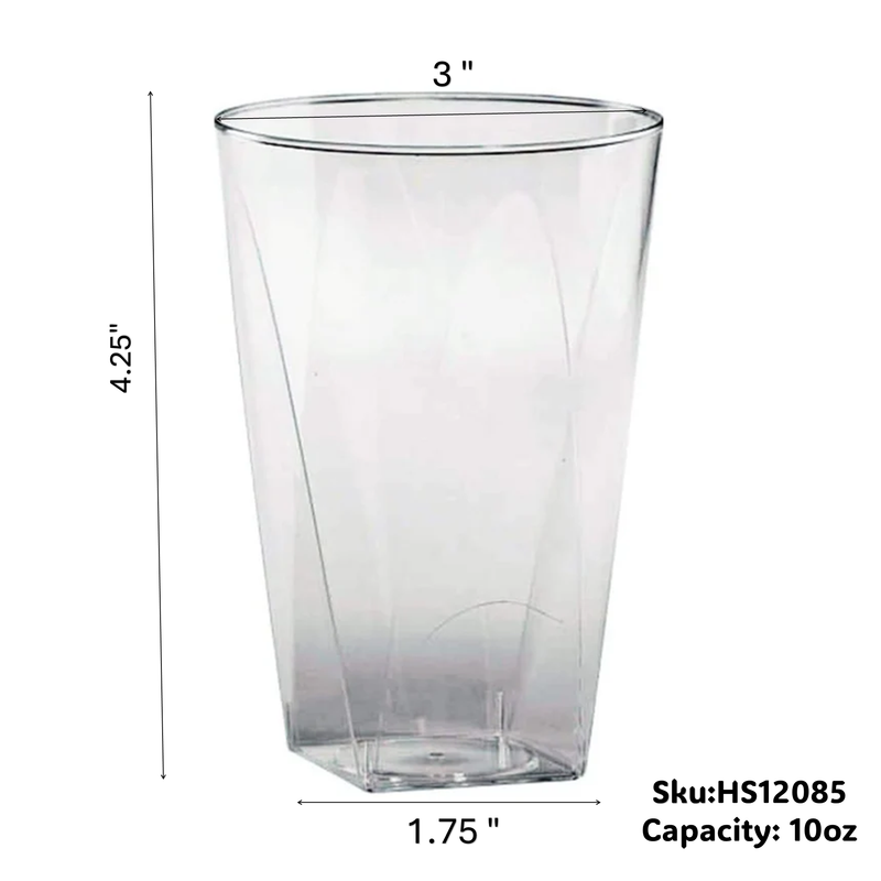 Load image into Gallery viewer, Hanna K. Signature Elegant Plastic Wine Square Bottom Tumbler Clear 10 oz Tumblers Hanna K Signature
