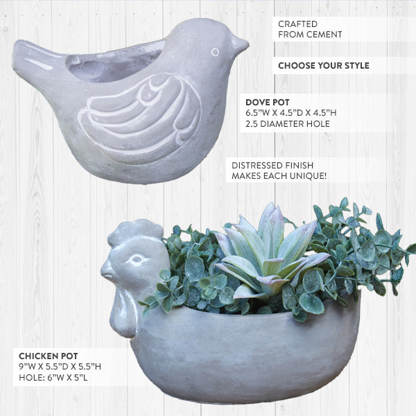 Load image into Gallery viewer, Farmhouse Bird Cement Planter, Choose Your Style Whats trending CT
