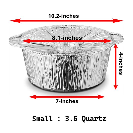 JetFoil Disposable Aluminum 3.5Qtz Small Pot With Lid Disposable JetFoil