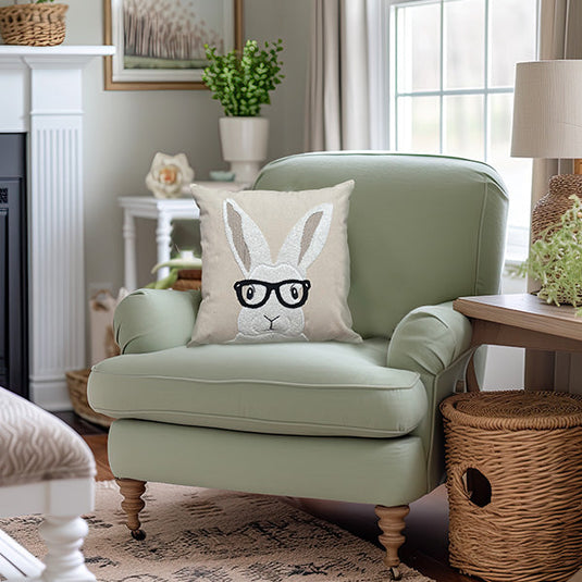 Smart Bunny Easter Throw Pillow Cover Shop ABH