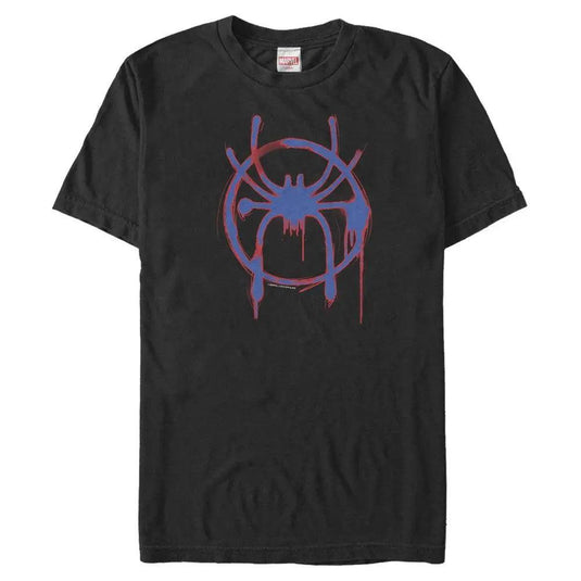 Spider-Man - Red & Blue Miles Morales Spider-Man Emblem - T-Shirt Apparel Fifth Sun